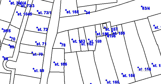 Parcela st. 162 v KÚ Lipník nad Bečvou, Katastrální mapa