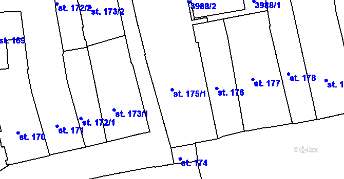 Parcela st. 175/1 v KÚ Lipník nad Bečvou, Katastrální mapa