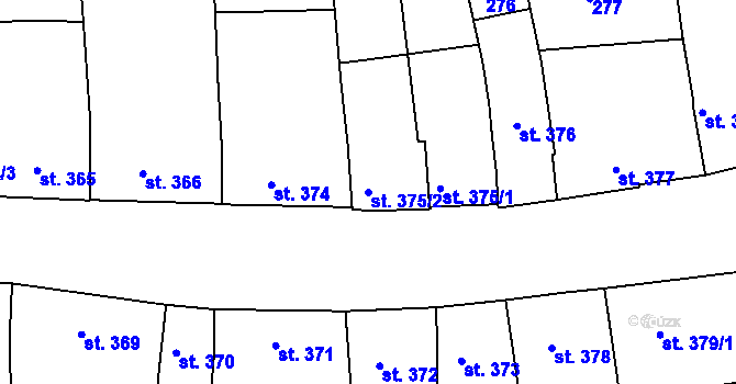 Parcela st. 375/2 v KÚ Lipník nad Bečvou, Katastrální mapa