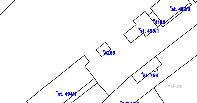 Parcela st. 494/2 v KÚ Lipník nad Bečvou, Katastrální mapa
