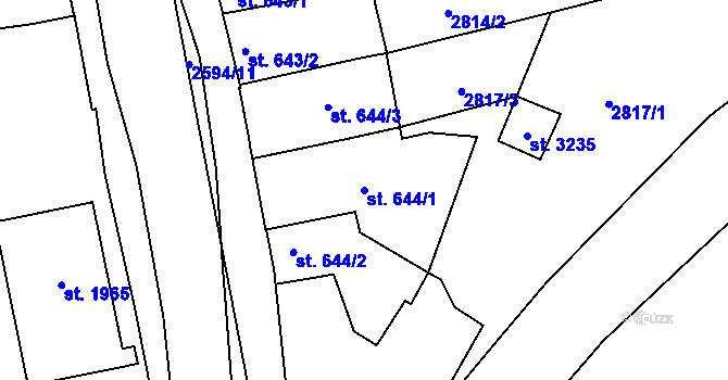 Parcela st. 644/1 v KÚ Lipník nad Bečvou, Katastrální mapa