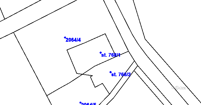 Parcela st. 768/1 v KÚ Lipník nad Bečvou, Katastrální mapa