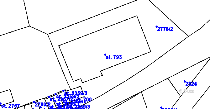 Parcela st. 793 v KÚ Lipník nad Bečvou, Katastrální mapa