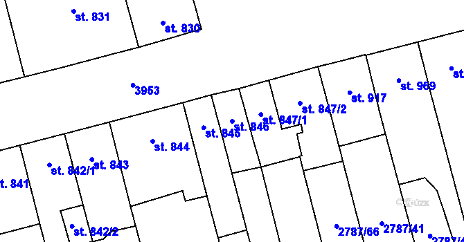 Parcela st. 846 v KÚ Lipník nad Bečvou, Katastrální mapa