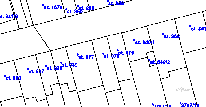Parcela st. 878 v KÚ Lipník nad Bečvou, Katastrální mapa