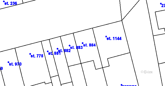 Parcela st. 884 v KÚ Lipník nad Bečvou, Katastrální mapa