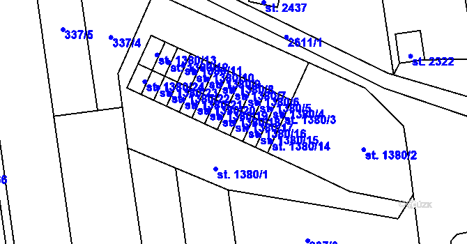 Parcela st. 1380/17 v KÚ Lipník nad Bečvou, Katastrální mapa