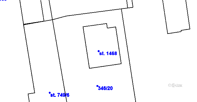 Parcela st. 1468 v KÚ Lipník nad Bečvou, Katastrální mapa