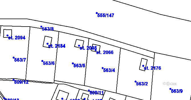 Parcela st. 2066 v KÚ Lipník nad Bečvou, Katastrální mapa