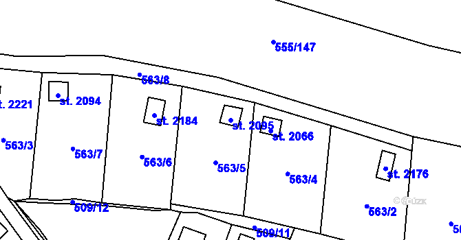 Parcela st. 2095 v KÚ Lipník nad Bečvou, Katastrální mapa