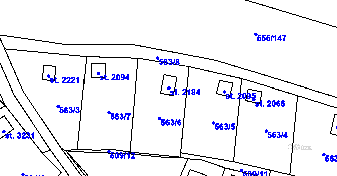Parcela st. 2184 v KÚ Lipník nad Bečvou, Katastrální mapa
