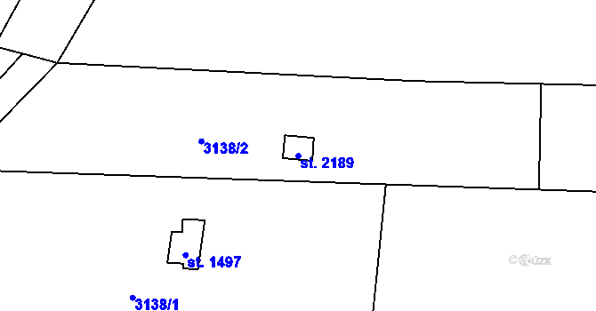 Parcela st. 2189 v KÚ Lipník nad Bečvou, Katastrální mapa