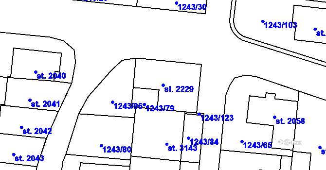 Parcela st. 2229 v KÚ Lipník nad Bečvou, Katastrální mapa