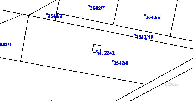 Parcela st. 2242 v KÚ Lipník nad Bečvou, Katastrální mapa