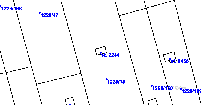 Parcela st. 2244 v KÚ Lipník nad Bečvou, Katastrální mapa