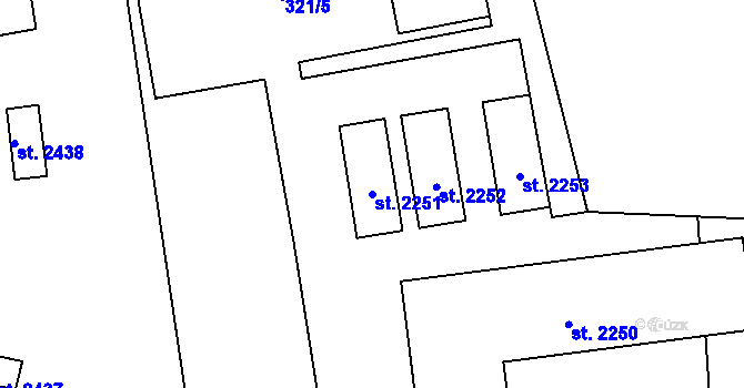 Parcela st. 2251 v KÚ Lipník nad Bečvou, Katastrální mapa