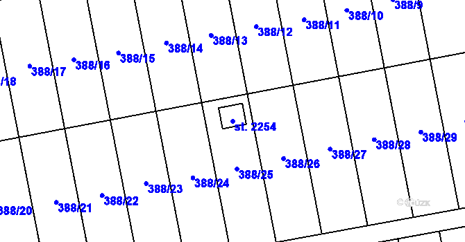 Parcela st. 2254 v KÚ Lipník nad Bečvou, Katastrální mapa