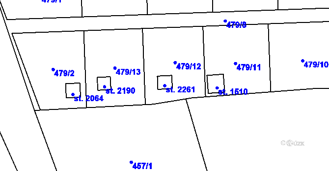 Parcela st. 2261 v KÚ Lipník nad Bečvou, Katastrální mapa
