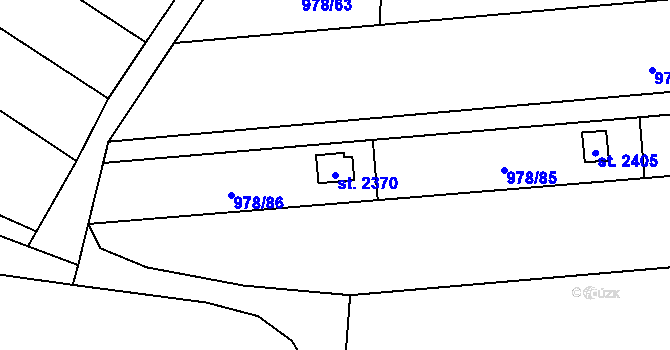 Parcela st. 2370 v KÚ Lipník nad Bečvou, Katastrální mapa