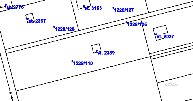 Parcela st. 2389 v KÚ Lipník nad Bečvou, Katastrální mapa