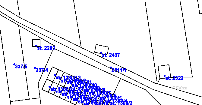 Parcela st. 2437 v KÚ Lipník nad Bečvou, Katastrální mapa