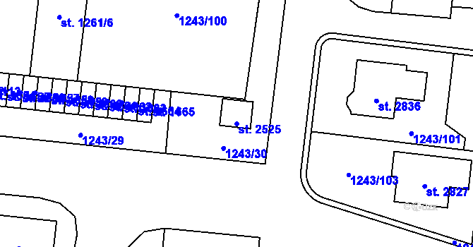 Parcela st. 2525 v KÚ Lipník nad Bečvou, Katastrální mapa