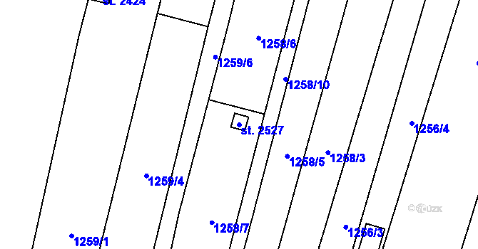 Parcela st. 2527 v KÚ Lipník nad Bečvou, Katastrální mapa