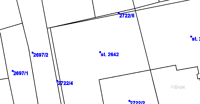 Parcela st. 2642 v KÚ Lipník nad Bečvou, Katastrální mapa