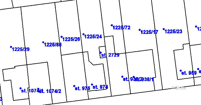 Parcela st. 2729 v KÚ Lipník nad Bečvou, Katastrální mapa