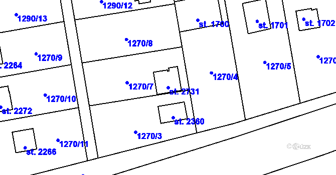 Parcela st. 2731 v KÚ Lipník nad Bečvou, Katastrální mapa