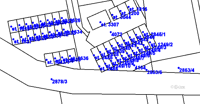 Parcela st. 2838 v KÚ Lipník nad Bečvou, Katastrální mapa