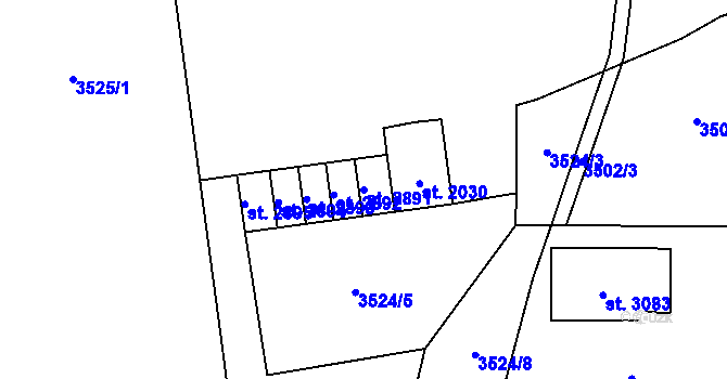 Parcela st. 2891 v KÚ Lipník nad Bečvou, Katastrální mapa