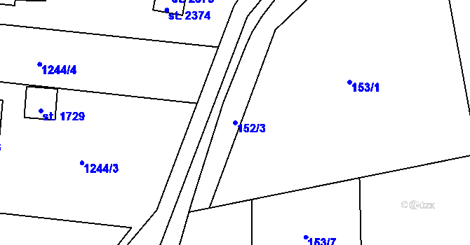 Parcela st. 152/3 v KÚ Lipník nad Bečvou, Katastrální mapa