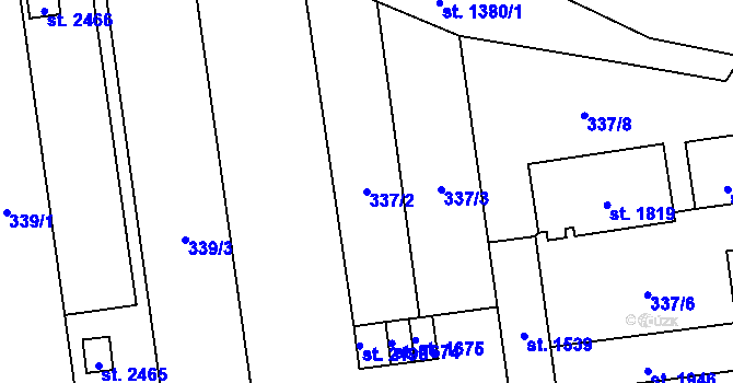 Parcela st. 337/2 v KÚ Lipník nad Bečvou, Katastrální mapa