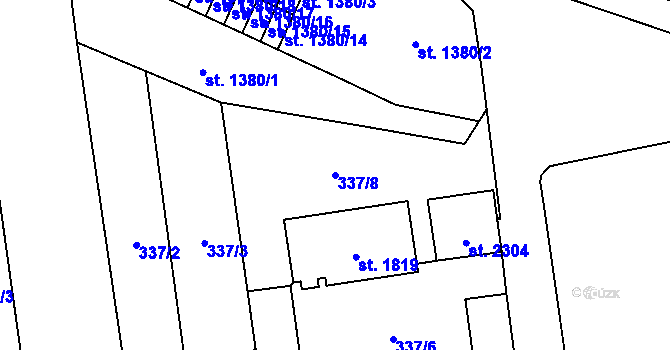 Parcela st. 337/8 v KÚ Lipník nad Bečvou, Katastrální mapa