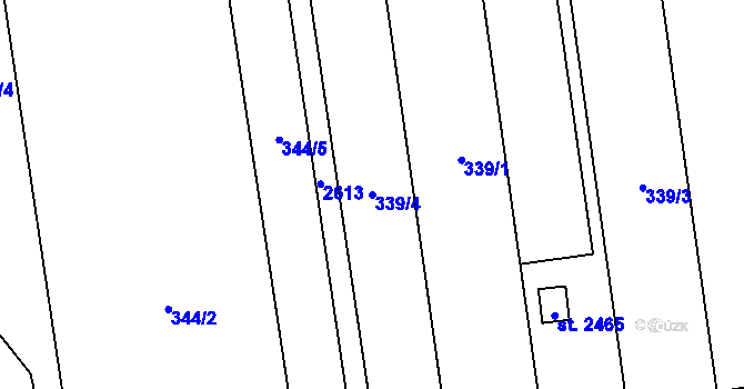 Parcela st. 339/4 v KÚ Lipník nad Bečvou, Katastrální mapa