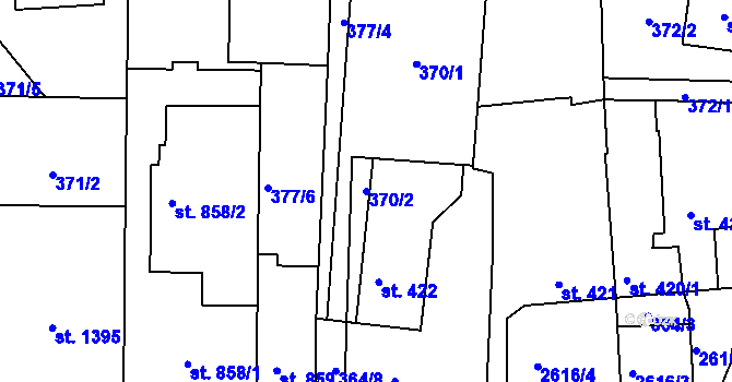 Parcela st. 370/2 v KÚ Lipník nad Bečvou, Katastrální mapa