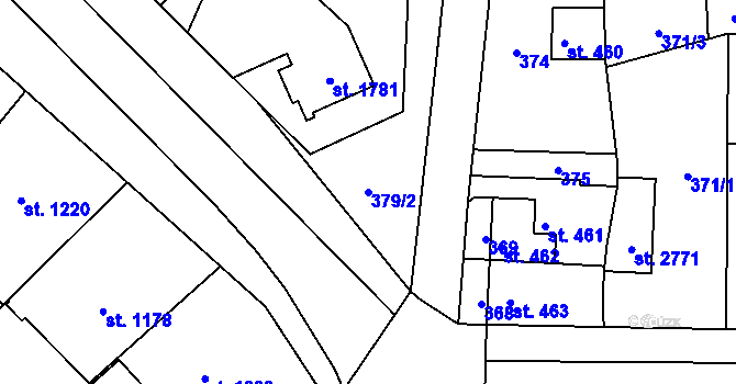 Parcela st. 379/2 v KÚ Lipník nad Bečvou, Katastrální mapa