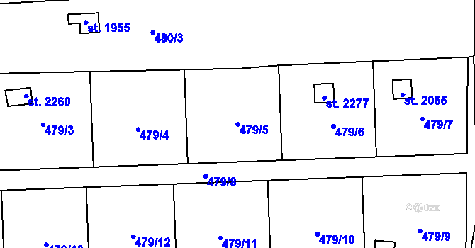 Parcela st. 479/5 v KÚ Lipník nad Bečvou, Katastrální mapa