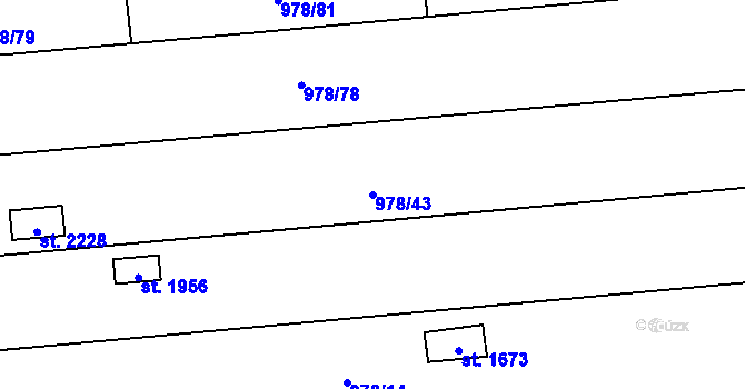 Parcela st. 978/43 v KÚ Lipník nad Bečvou, Katastrální mapa