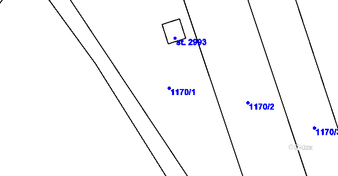 Parcela st. 1170/1 v KÚ Lipník nad Bečvou, Katastrální mapa