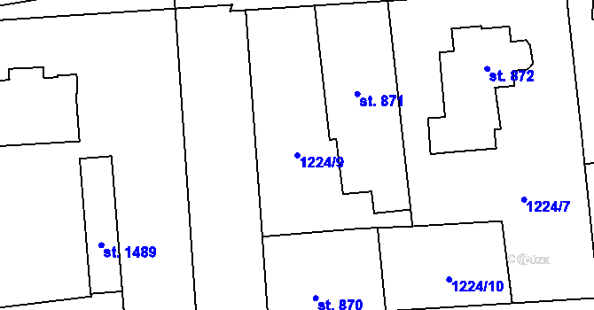 Parcela st. 1224/9 v KÚ Lipník nad Bečvou, Katastrální mapa