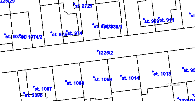 Parcela st. 1225/2 v KÚ Lipník nad Bečvou, Katastrální mapa