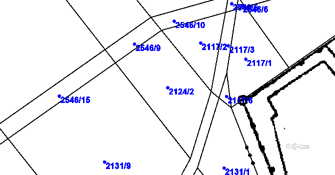 Parcela st. 2124/2 v KÚ Lipník nad Bečvou, Katastrální mapa