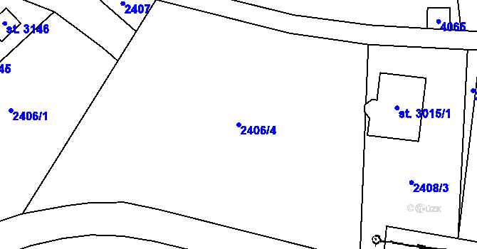 Parcela st. 2406/4 v KÚ Lipník nad Bečvou, Katastrální mapa