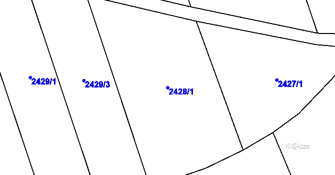 Parcela st. 2428/1 v KÚ Lipník nad Bečvou, Katastrální mapa