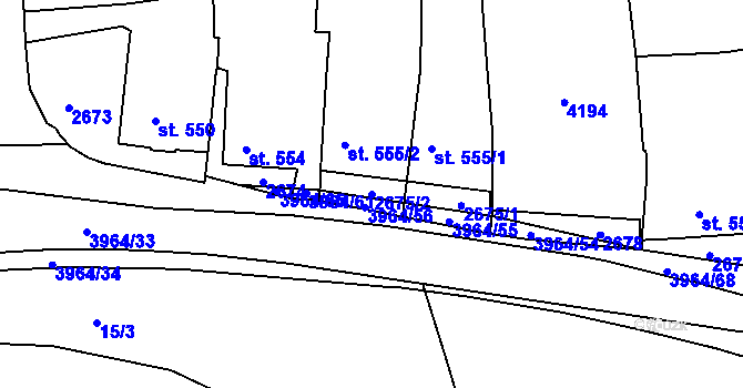 Parcela st. 2675/2 v KÚ Lipník nad Bečvou, Katastrální mapa