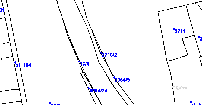 Parcela st. 2718/2 v KÚ Lipník nad Bečvou, Katastrální mapa