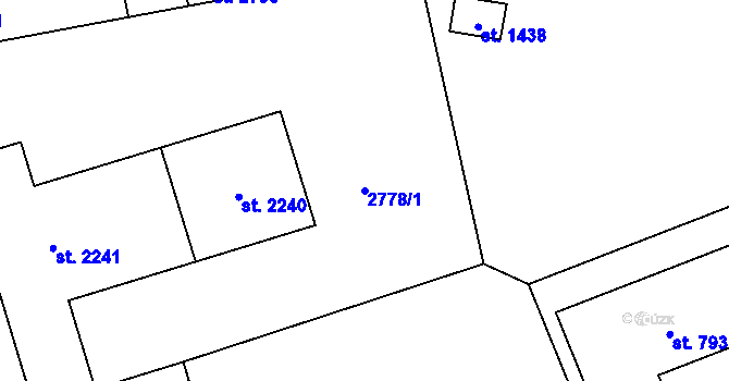 Parcela st. 2778/1 v KÚ Lipník nad Bečvou, Katastrální mapa