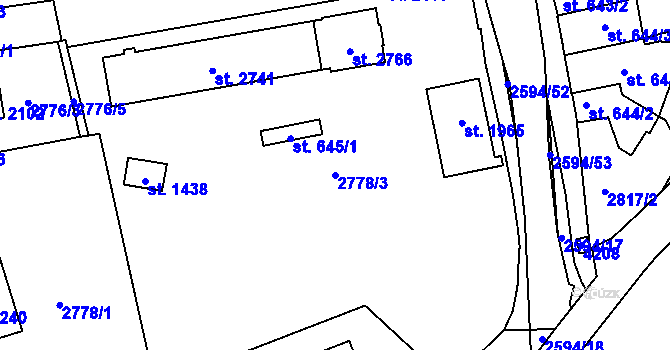 Parcela st. 2778/3 v KÚ Lipník nad Bečvou, Katastrální mapa